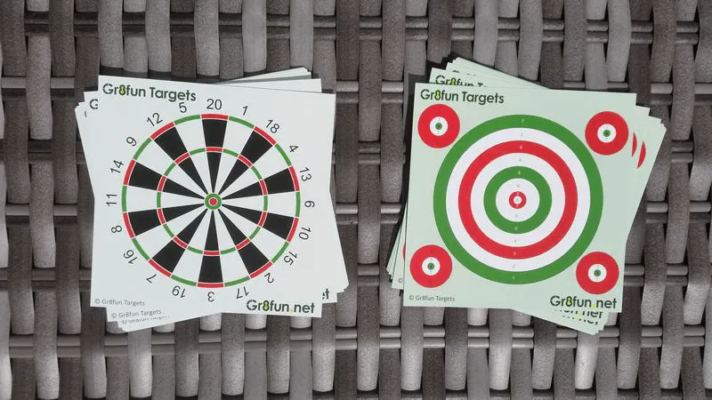 14cm Dartboard and Practice airgun and pistol targets - 200 pack