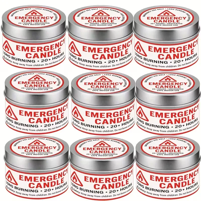 Emergency candles in tin